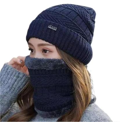 Imagem de Conjunto De Gorro E Cachecol Térmico De Inverno Unissex, Balaclava Macia E Quente, Aquecedor De