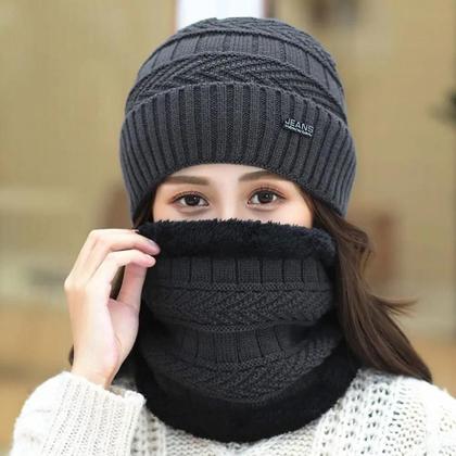 Imagem de Conjunto De Gorro E Cachecol Térmico De Inverno Unissex, Balaclava Macia E Quente, Aquecedor De