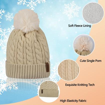 Imagem de Conjunto de gorro feminino de inverno, cachecol e luvas, gorros femininos com lenço infinito de pompom, conjuntos de luvas tricotadas com tela sensível ao toque, boné térmico feminino, roxo, grosso, quente e macio, forrado de lã