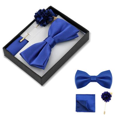 Imagem de Conjunto De Gravata Borboleta Floral Masculina Com Lenço De Bolso, Broche De Lapela E Broche De
