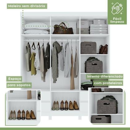 Imagem de Conjunto de Guarda-roupa 6 Portas 4 Gavetas Zeus com Espelho e com Pése Cômoda Toronto