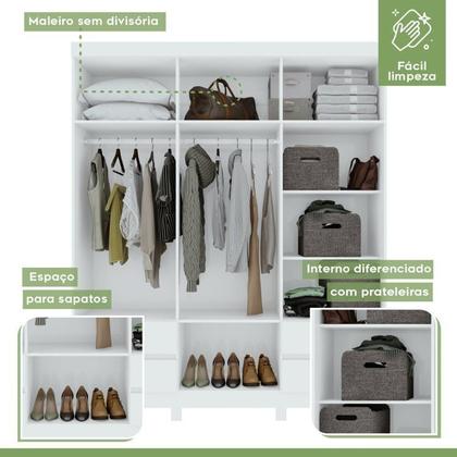 Imagem de Conjunto de Guarda-roupa 6 Portas 4 Gavetas Zeus com Espelho e com Pése Cômoda Toronto
