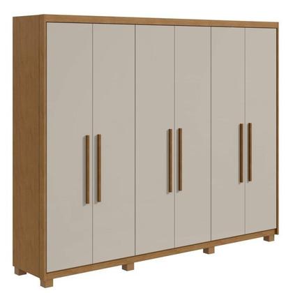 Imagem de Conjunto de Guarda-roupa 6 Portas Áries com Pés e Cômoda da Vinci com Nicho