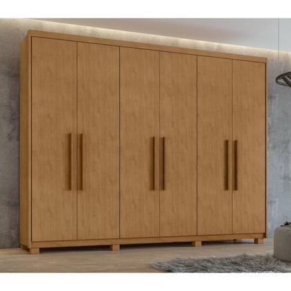 Imagem de Conjunto de Guarda-roupa 6 Portas Áries com Pés e Cômoda da Vinci com Nicho