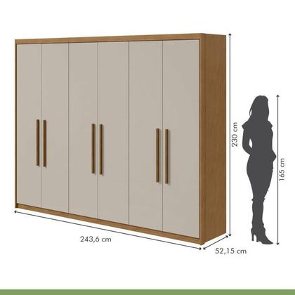 Imagem de Conjunto de Guarda-roupa 6 Portas Áries e Cômoda da Vinci com Nicho
