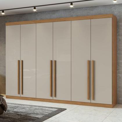 Imagem de Conjunto de Guarda-roupa 6 Portas Bertha com Cômoda da Vinci com Nicho