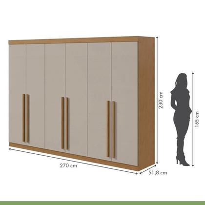 Imagem de Conjunto de Guarda-roupa 6 Portas Bertha com Cômoda da Vinci com Nicho
