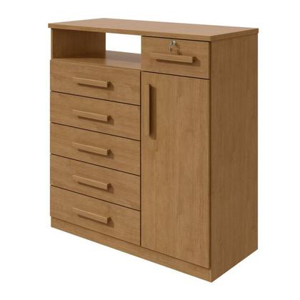 Imagem de Conjunto de Guarda-roupa 6 Portas Bertha com Cômoda da Vinci com Nicho