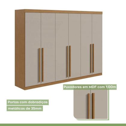 Imagem de Conjunto de Guarda-roupa 6 Portas Bertha com Cômoda da Vinci com Nicho