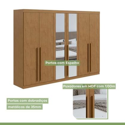 Imagem de Conjunto de Guarda-roupa 6 Portas com Espelho Bertha com Cômoda Toronto