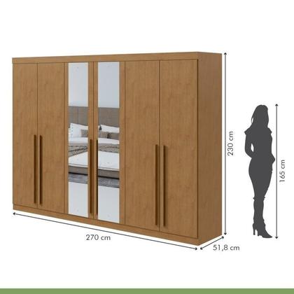 Imagem de Conjunto de Guarda-roupa 6 Portas com Espelho Bertha com Cômoda Toronto