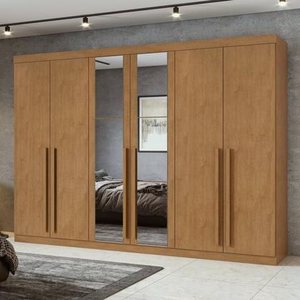 Imagem de Conjunto de Guarda-roupa 6 Portas com Espelho Bertha com Cômoda Toronto