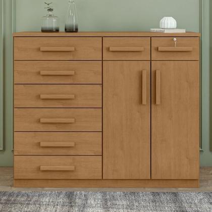 Imagem de Conjunto de Guarda-roupa 6 Portas com Espelho Bertha com Cômoda Toronto