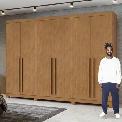 Imagem de Conjunto de Guarda-roupa 6 Portas com Pés Bertha com Cômoda da Vinci com Nicho