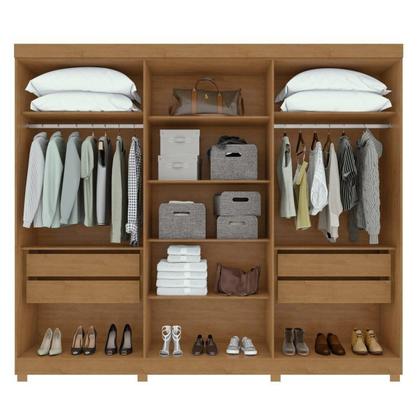 Imagem de Conjunto de Guarda-roupa 6 Portas com Pés Bertha com Cômoda da Vinci com Nicho