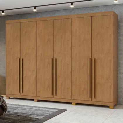 Imagem de Conjunto de Guarda-roupa 6 Portas com Pés Bertha com Cômoda da Vinci com Nicho