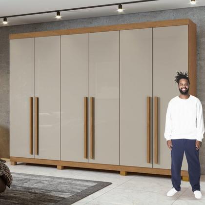 Imagem de Conjunto de Guarda-roupa 6 Portas com Pés Bertha com Cômoda da Vinci