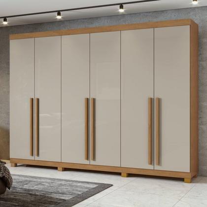 Imagem de Conjunto de Guarda-roupa 6 Portas com Pés Bertha com Cômoda da Vinci