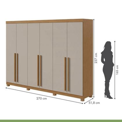 Imagem de Conjunto de Guarda-roupa 6 Portas com Pés Bertha com Cômoda da Vinci