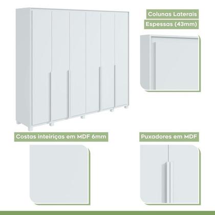 Imagem de Conjunto de Guarda-roupa 6 Portas com Pés Imperatore com Cômoda da Vinchi com Nicho