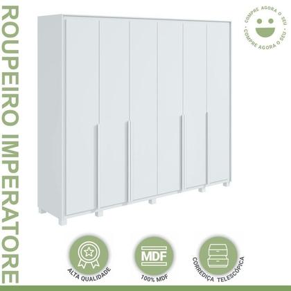 Imagem de Conjunto de Guarda-roupa 6 Portas com Pés Imperatore com Cômoda da Vinchi com Nicho