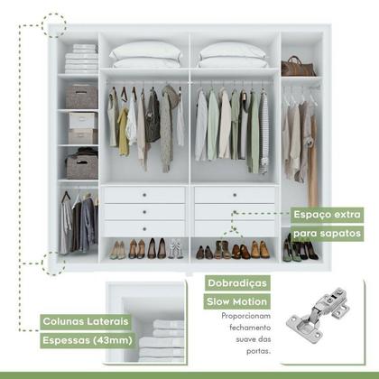 Imagem de Conjunto de Guarda-roupa 6 Portas com Pés Imperatore com Cômoda da Vinchi com Nicho