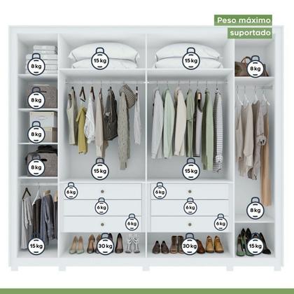 Imagem de Conjunto de Guarda-roupa 6 Portas com Pés Imperatore com Cômoda da Vinchi com Nicho