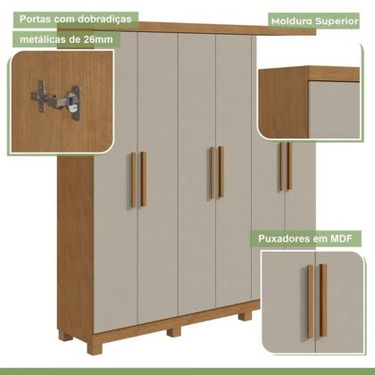 Imagem de Conjunto de Guarda-roupa 6 Portas com Pés Jazz e Cômoda Toronto