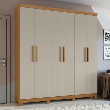 Imagem de Conjunto de Guarda-roupa 6 Portas com Pés Jazz e Cômoda Toronto