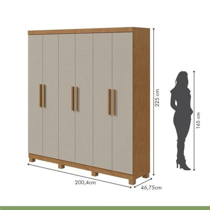 Imagem de Conjunto de Guarda-roupa 6 Portas com Pés Jazz e Cômoda Toronto