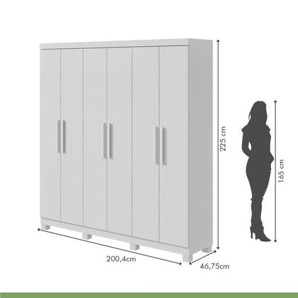Imagem de Conjunto de Guarda-roupa 6 Portas com Pés Jazz e Cômoda Toronto