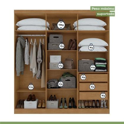 Imagem de Conjunto de Guarda-roupa 6 Portas Jazz e Cômoda Toronto