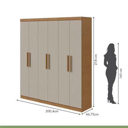 Imagem de Conjunto de Guarda-roupa 6 Portas Jazz e Cômoda Toronto