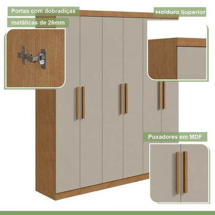 Imagem de Conjunto de Guarda-roupa 6 Portas Jazz e Cômoda Toronto