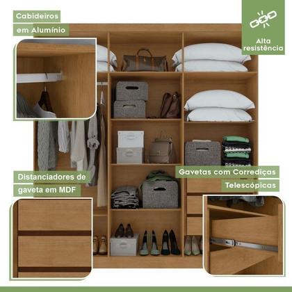Imagem de Conjunto de Guarda-roupa 6 Portas Jazz e Cômoda Toronto
