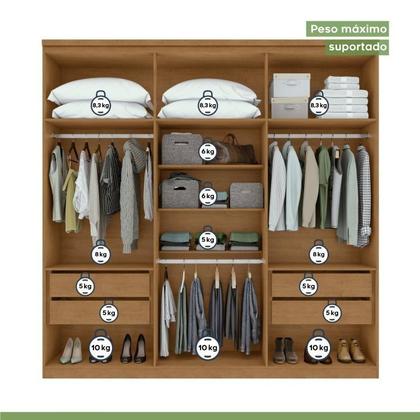 Imagem de Conjunto de Guarda-roupa Alonzo com Espelho e Cômoda da Vinci com Nicho