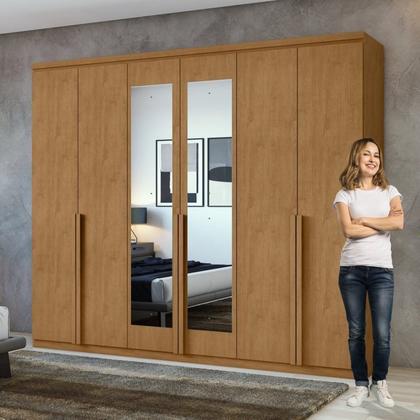 Imagem de Conjunto de Guarda-roupa Alonzo com Espelho e Cômoda da Vinci com Nicho