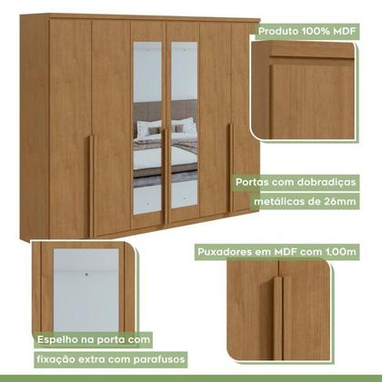Imagem de Conjunto de Guarda-roupa Alonzo com Espelho e Cômoda da Vinci com Nicho