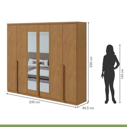 Imagem de Conjunto de Guarda-roupa Alonzo com Espelho e Cômoda da Vinci com Nicho