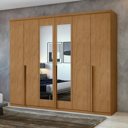 Imagem de Conjunto de Guarda-roupa Alonzo com Espelho e Cômoda da Vinci com Nicho