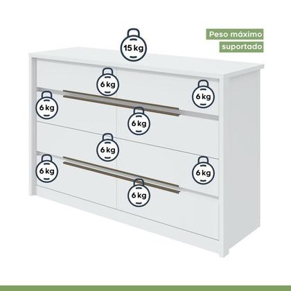 Imagem de Conjunto de Guarda-roupa Casal com Espelho 2 Portas 6 Gavetas Toronto Plus e Cômoda Urban