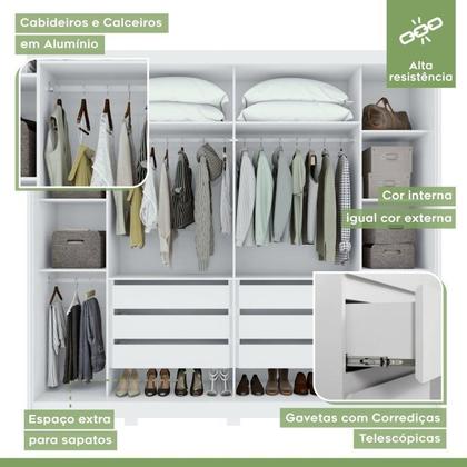 Imagem de Conjunto de Guarda-roupa Casal com Espelho 2 Portas 6 Gavetas Toronto Plus e Cômoda Urban