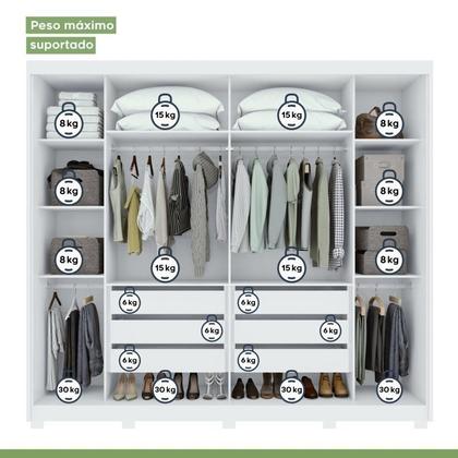 Imagem de Conjunto de Guarda-roupa Casal com Espelho 2 Portas 6 Gavetas Toronto Plus e Cômoda Urban