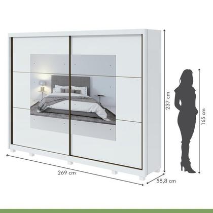 Imagem de Conjunto de Guarda-roupa Casal com Espelho 2 Portas 6 Gavetas Toronto Plus e Cômoda Urban