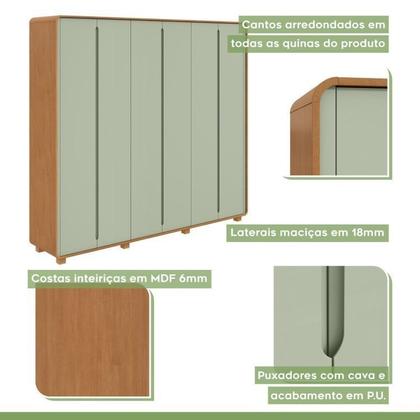 Imagem de Conjunto de Guarda-roupa Casal Loop 6 Portas com Pése Cômoda 8 Gavetas Urban