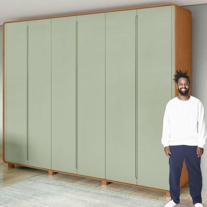 Imagem de Conjunto de Guarda-roupa Casal Loop 6 Portas com Pése Cômoda 8 Gavetas Urban