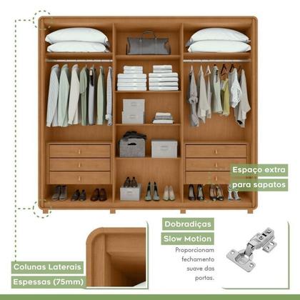 Imagem de Conjunto de Guarda-roupa Casal Loop 6 Portas com Pése Cômoda 8 Gavetas Urban