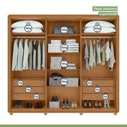 Imagem de Conjunto de Guarda-roupa Casal Loop 6 Portas com Pése Cômoda 8 Gavetas Urban