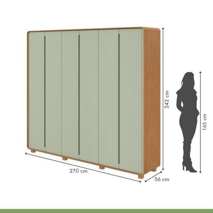 Imagem de Conjunto de Guarda-roupa Casal Loop 6 Portas com Pése Cômoda 8 Gavetas Urban