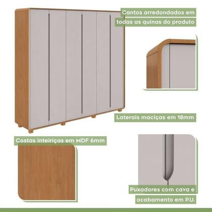 Imagem de Conjunto de Guarda-roupa Casal Loop 6 Portas com Pése Cômoda Vedra